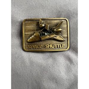 NASA Space Shuttle Belt Buckle 3.25 x 2.25 The Buckle Company 1980 Metal 3D